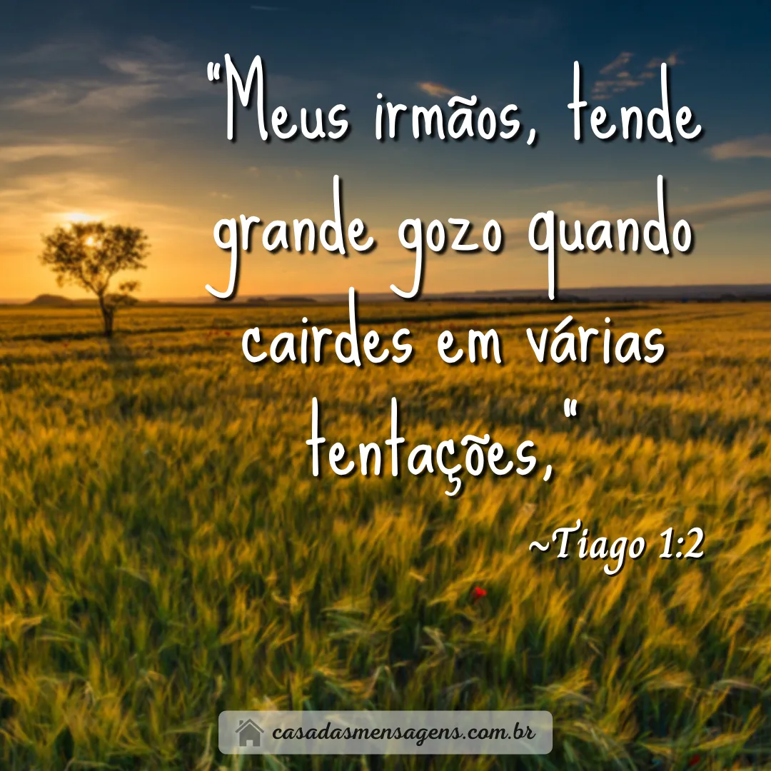 mensagem versículo Tiago 1:2